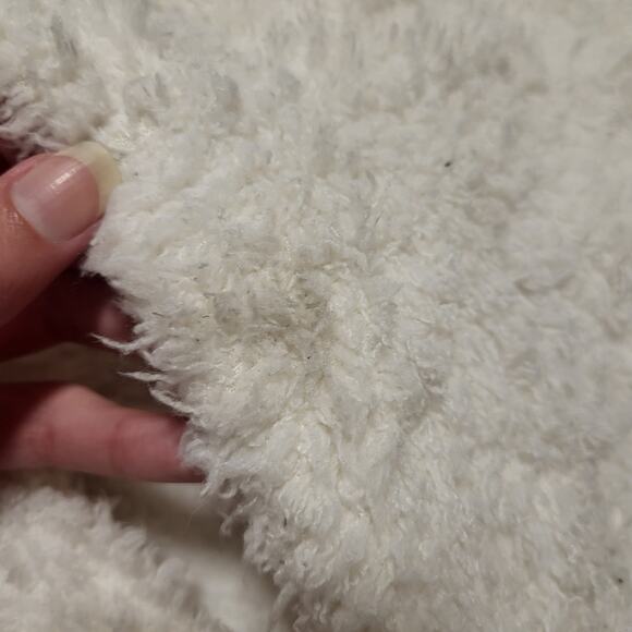 NWT Cat and Jack white fuzzy cardigan with pockets and hood with ears, size xl - Picture 8 of 9